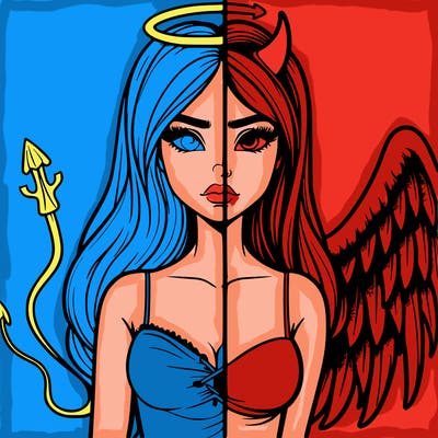 devil vs angel realistic girl