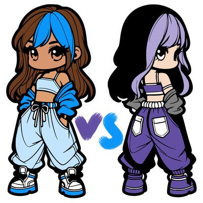 girl in crop top and baggy pants