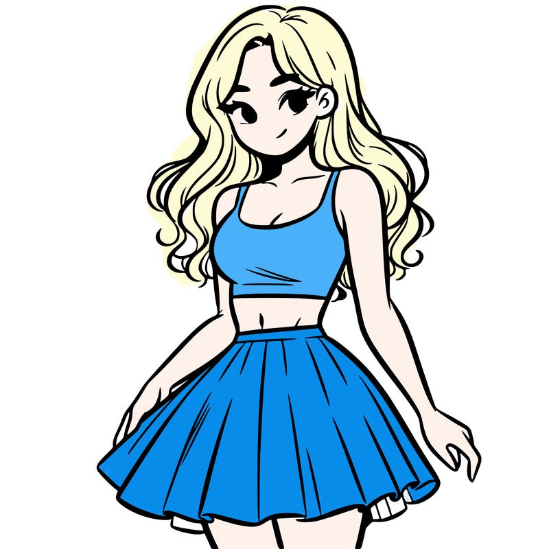 woman in a skirt and crop top