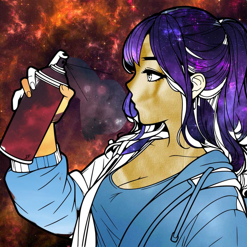 a realistic girl spray, painting