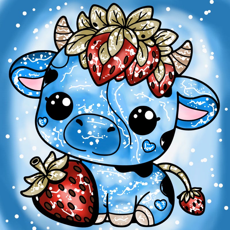 cute strawberry cow