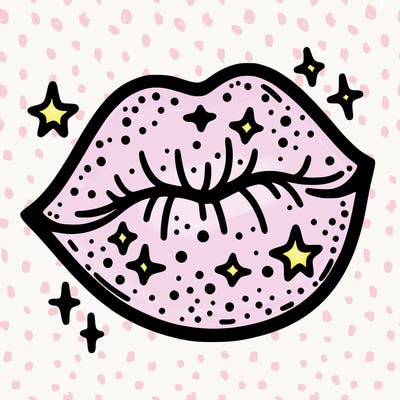 glittery lip