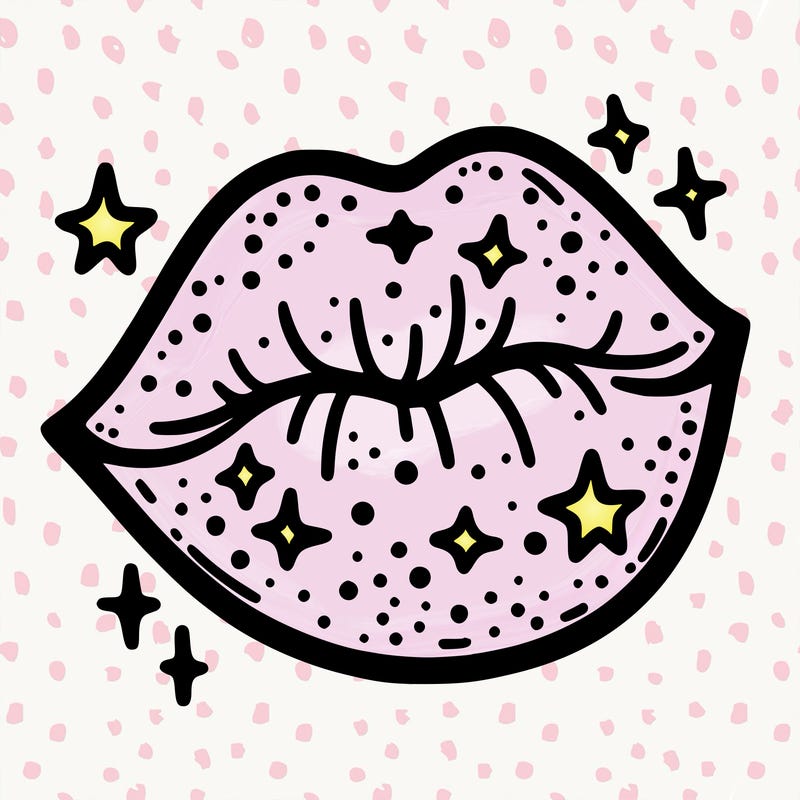 glittery lip