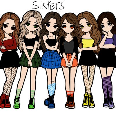 a group of girls realistic