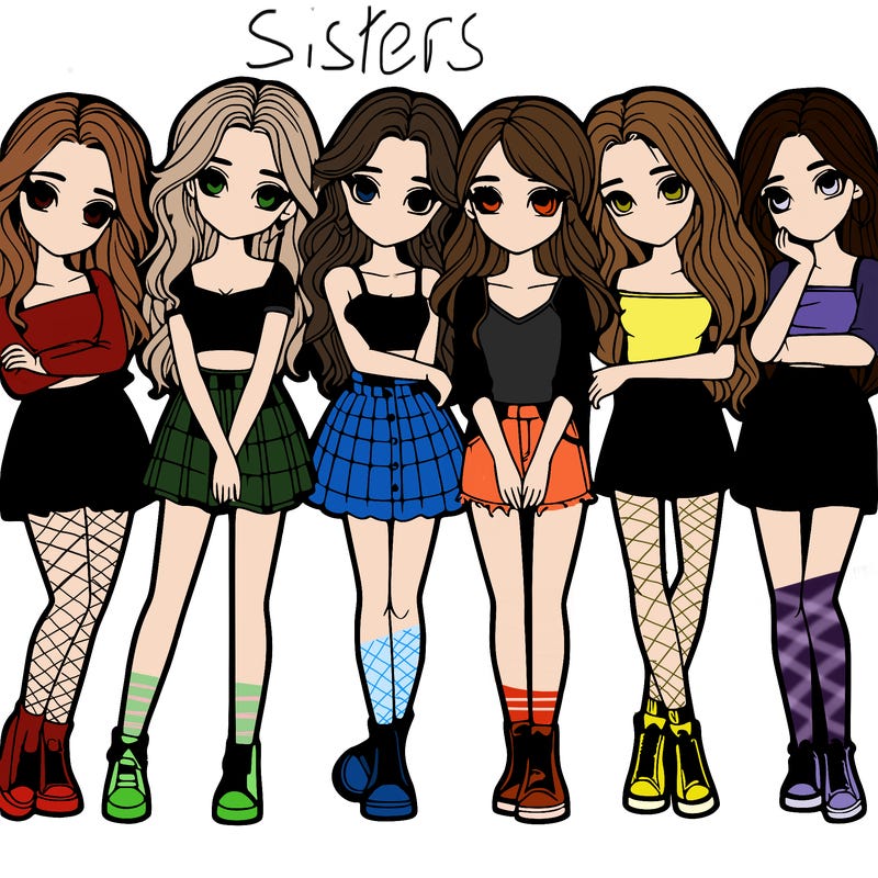 a group of girls realistic