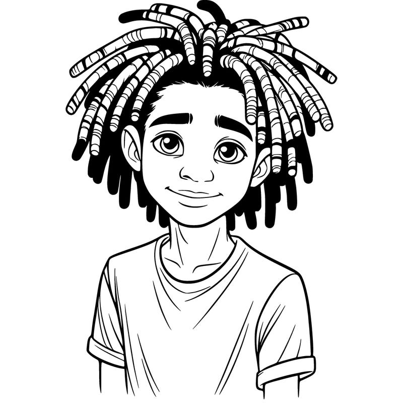boy with dreads realistic