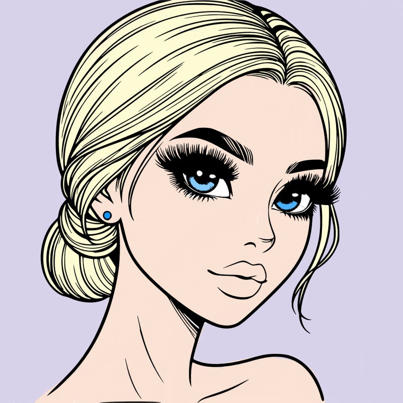 realistic girl with lashes