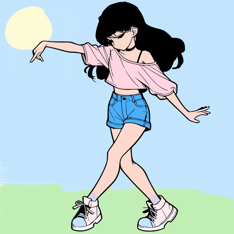 realistic girl danceing