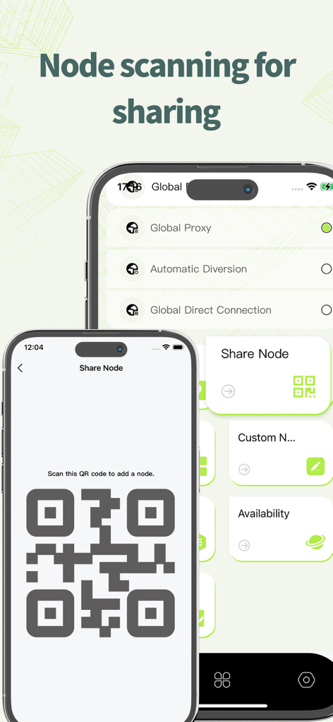 VPN – Black Cat Free VPN ™ - Black Cat VPN app interface showing a QR code for the node sharing feature