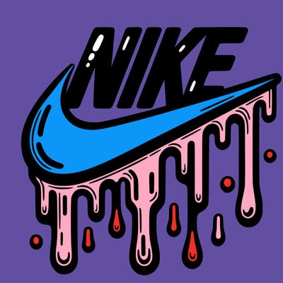dripping nike logo