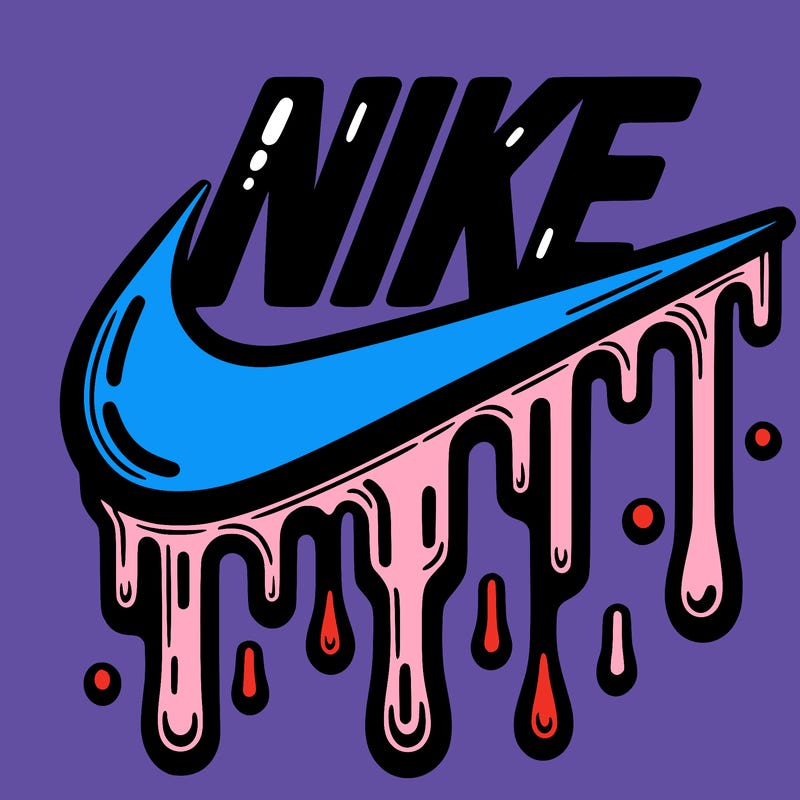 dripping nike logo