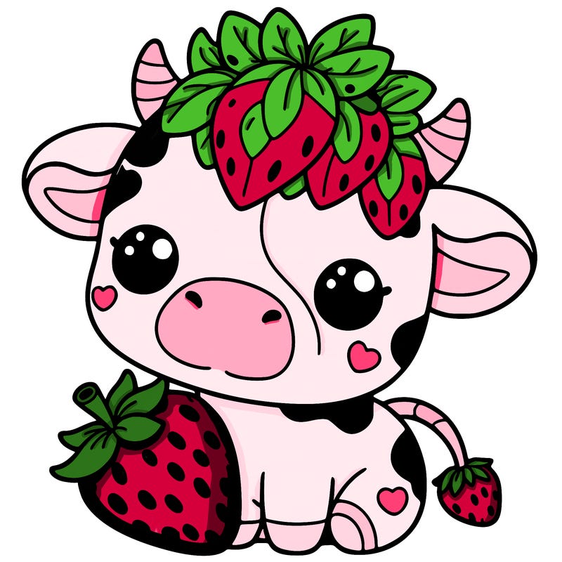 cute strawberry cow