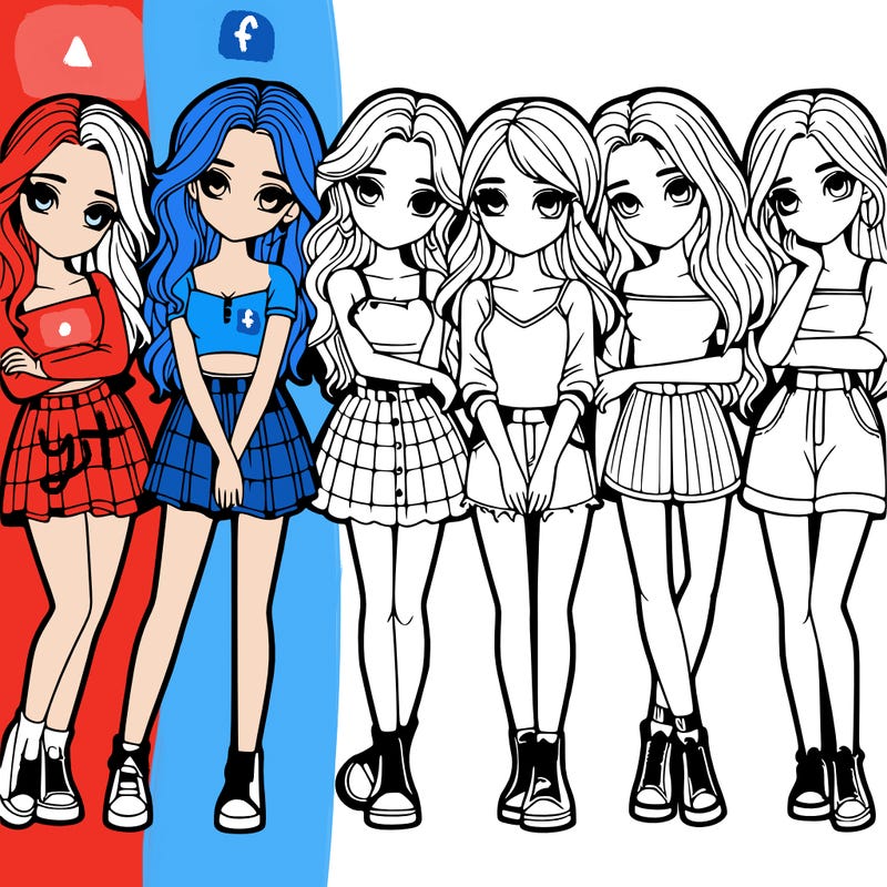 a group of girls realistic