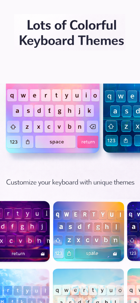 iFonts: Fonts Keyboard & Emoji - Selezione di temi per tastiera colorati ed estetici nell'app iFonts