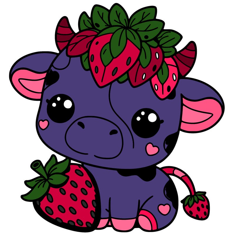 cute strawberry cow