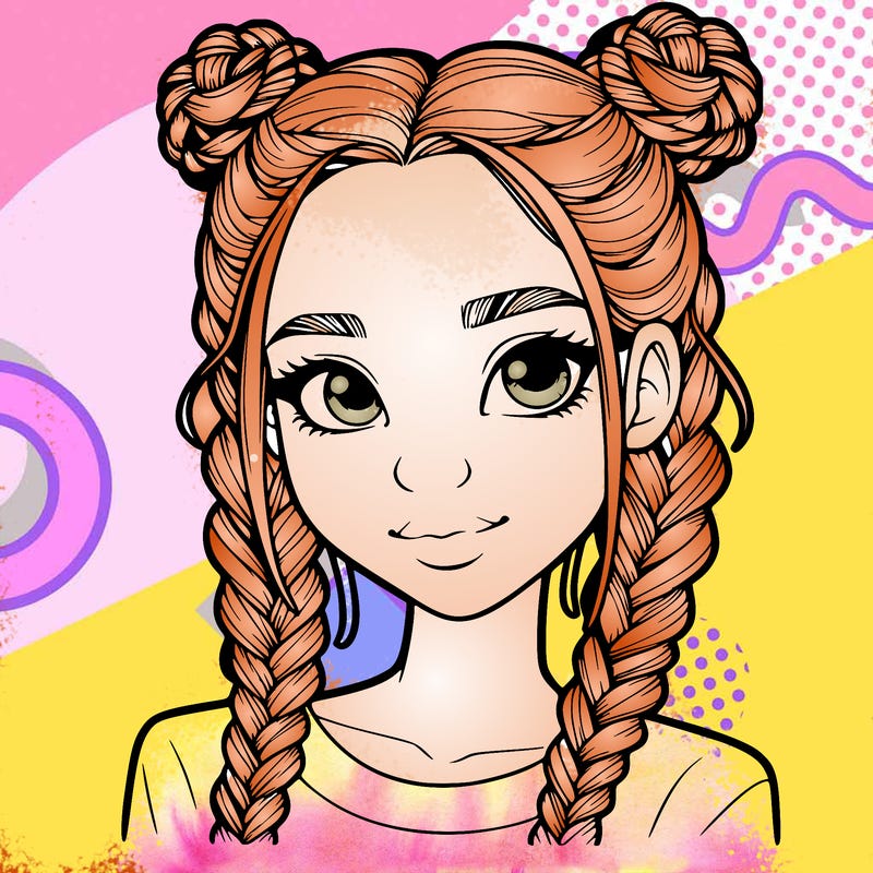 realistic girl with braids