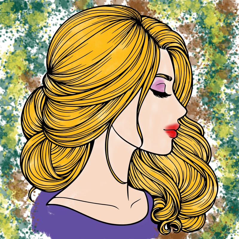 realistic woman's head & hair