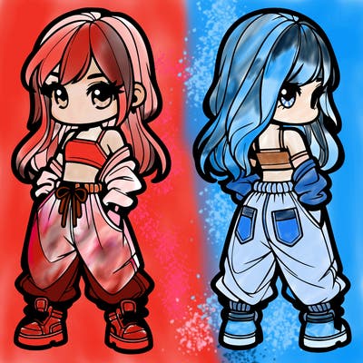 girl in crop top and baggy pants