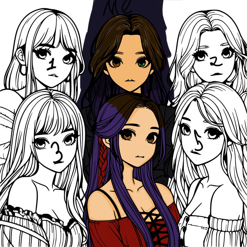 a group of girls realistic