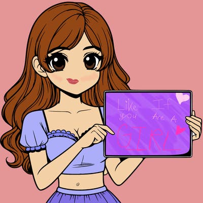 realistic pretty girl holding blank sign