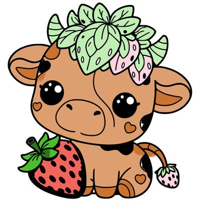 cute strawberry cow