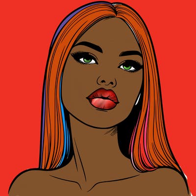 realistic woman with full lips