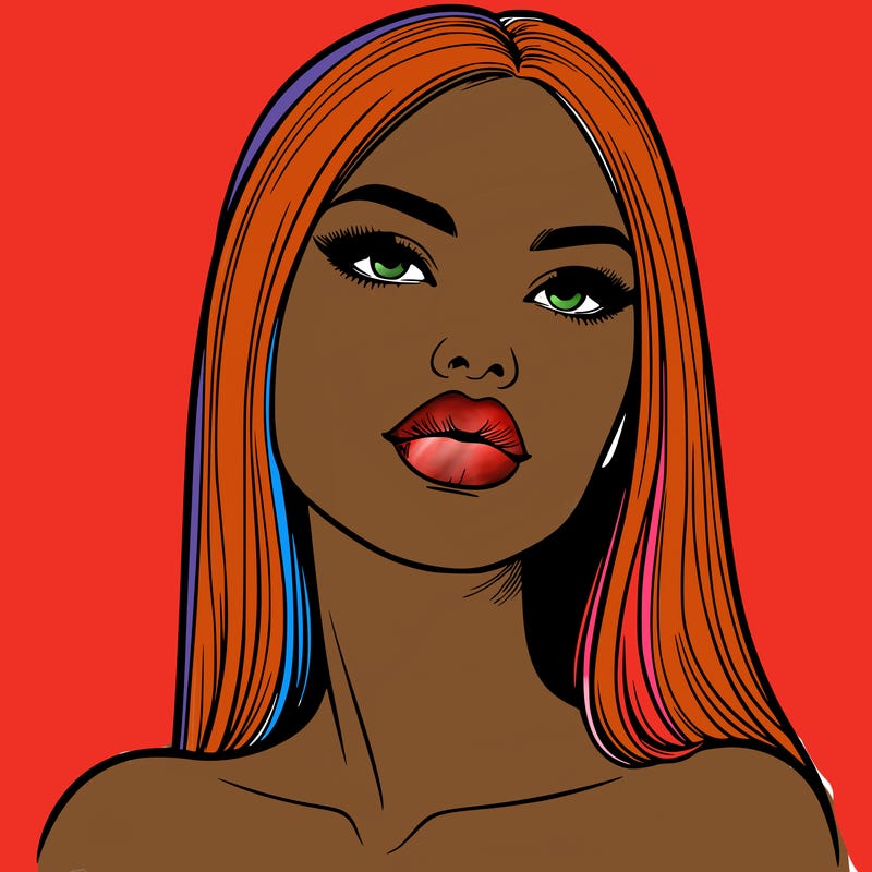 realistic woman with full lips