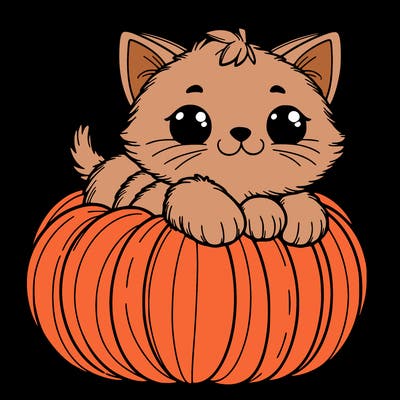 cat in pumpkin
