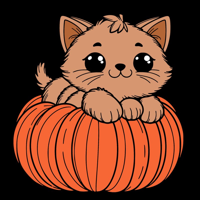 cat in pumpkin
