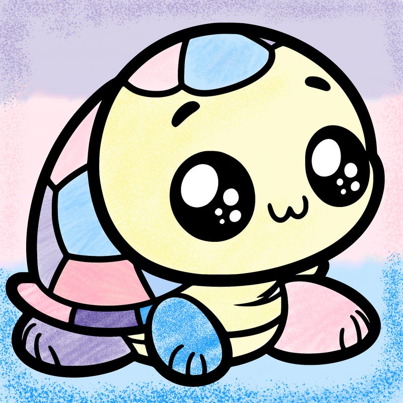 cute little animated turtle