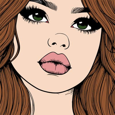 really realistic girl with lips