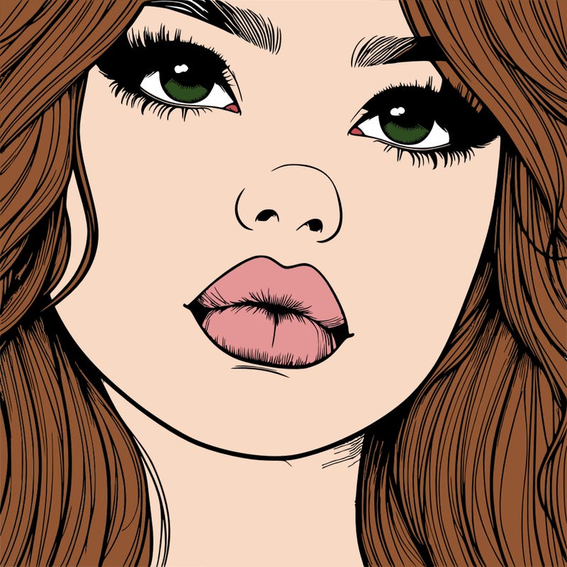 really realistic girl with lips