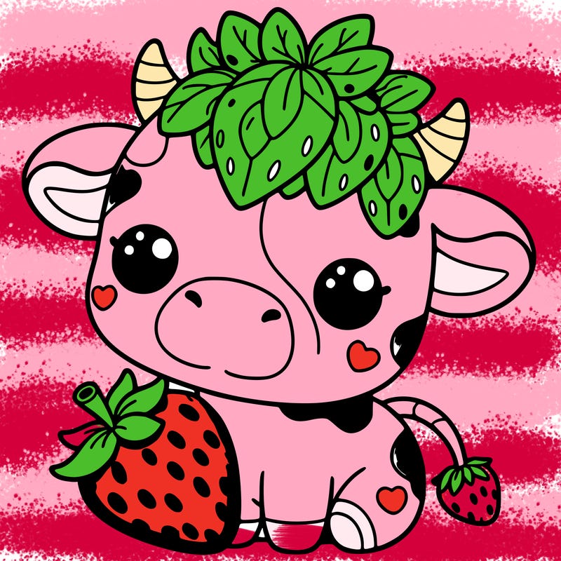cute strawberry cow