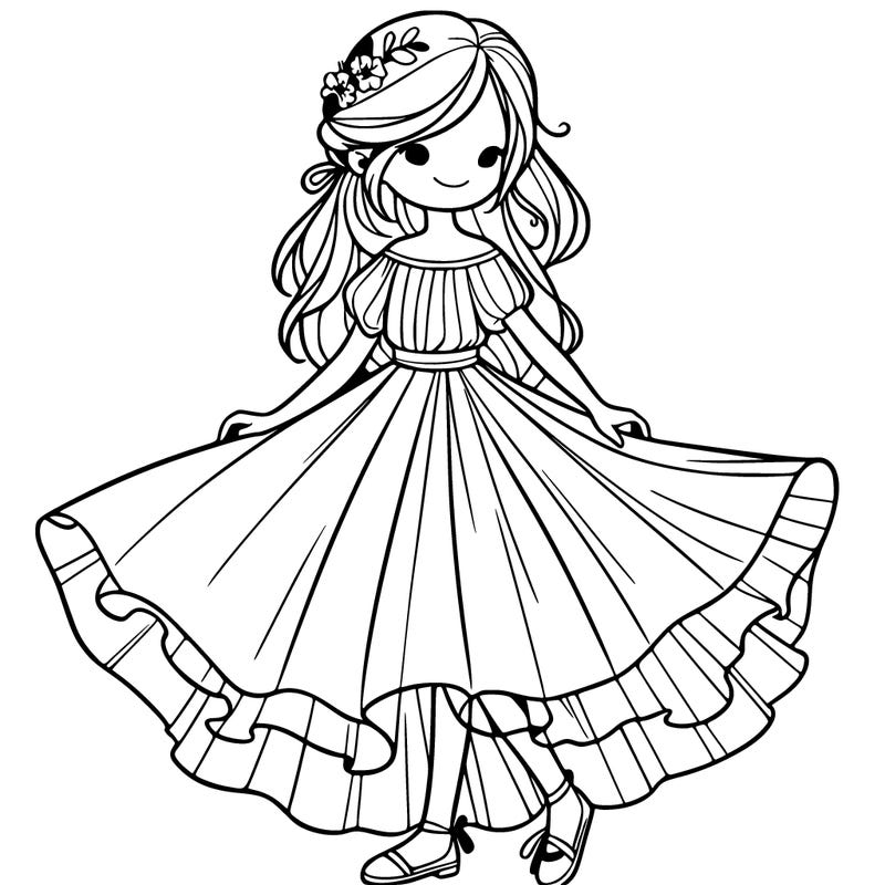 girl in a flowy dress
