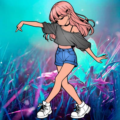 realistic girl danceing