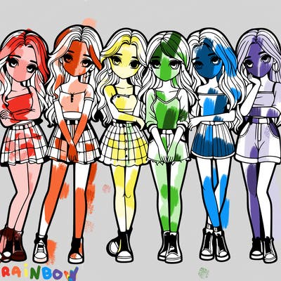 a group of girls realistic