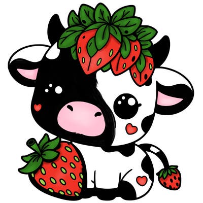 cute strawberry cow