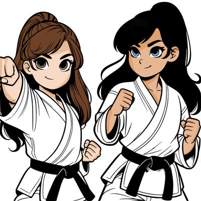 karate girl realistic