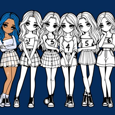 a group of girls realistic