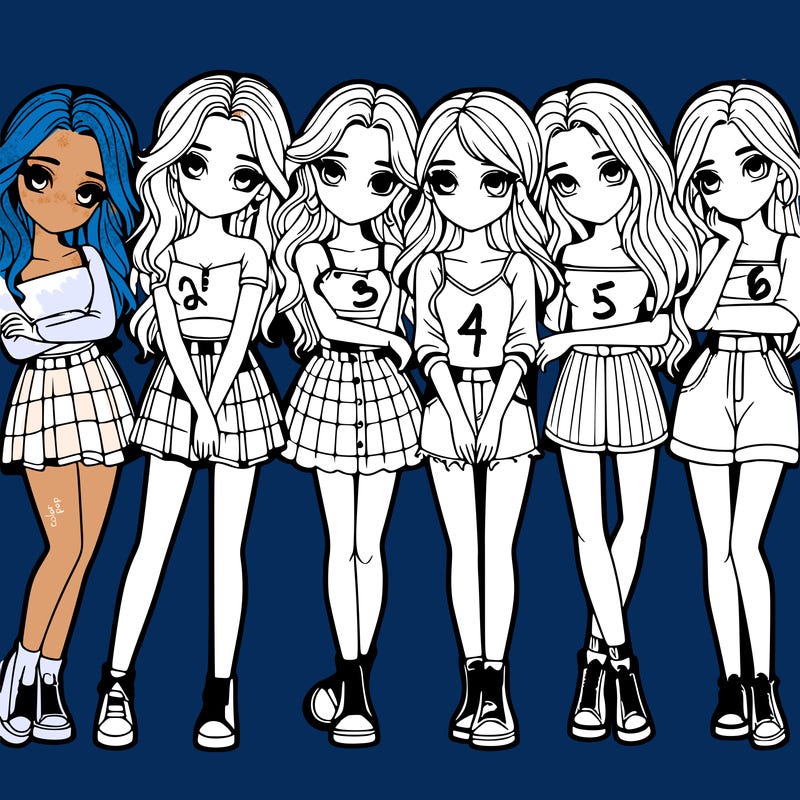 a group of girls realistic