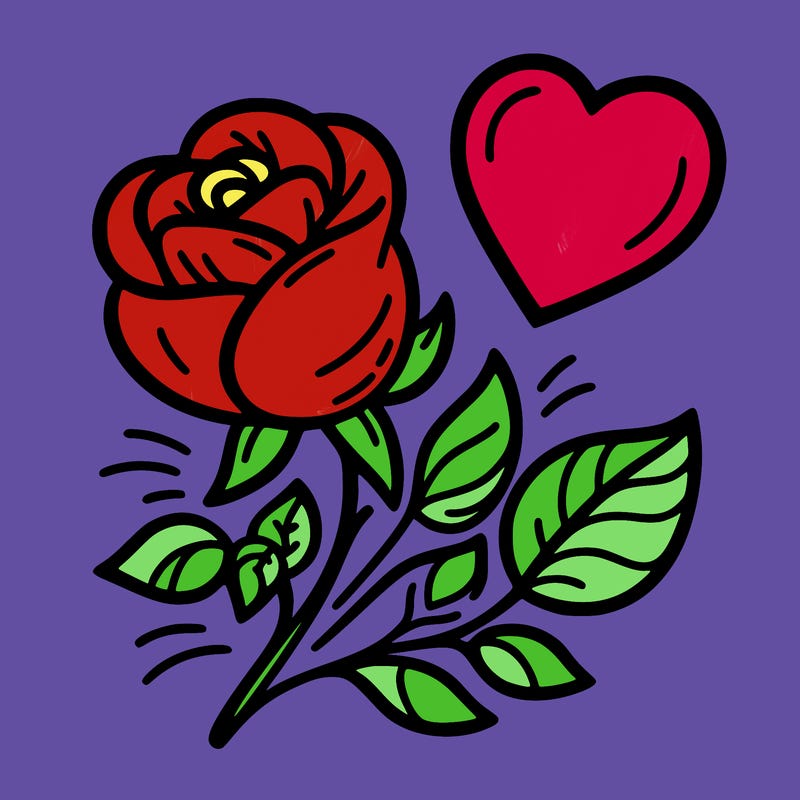 rose and heart