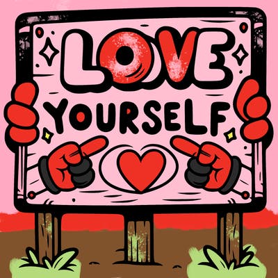a sign where it is written: love yourself
