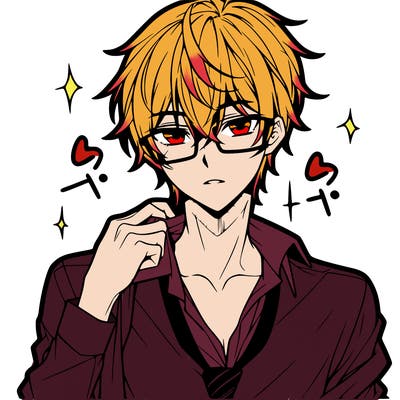 anime hot boy with glasses