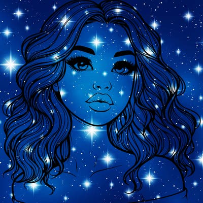 realistic girl with wavy hair and lips