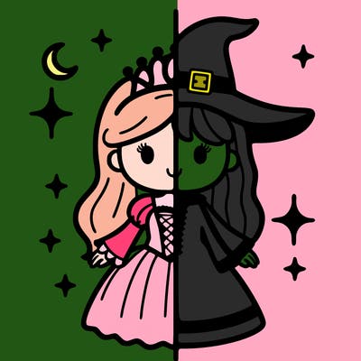 split princess and witch