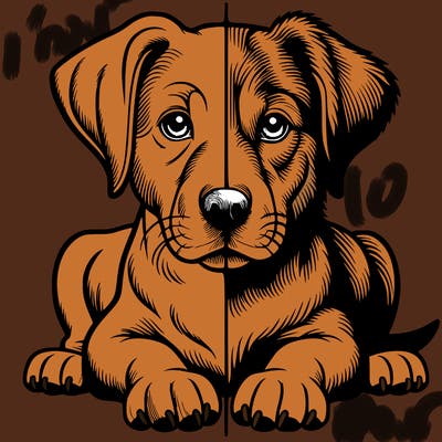 realistic dog split picture