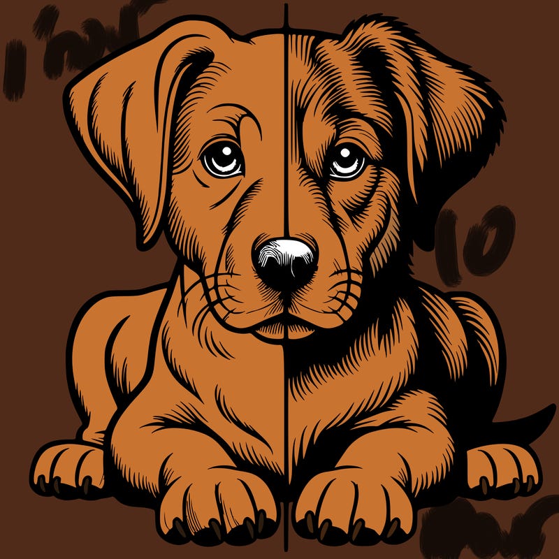 realistic dog split picture