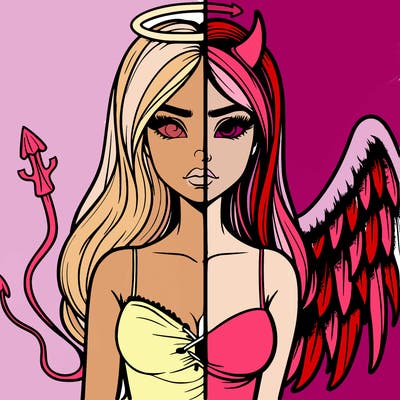 devil vs angel realistic girl