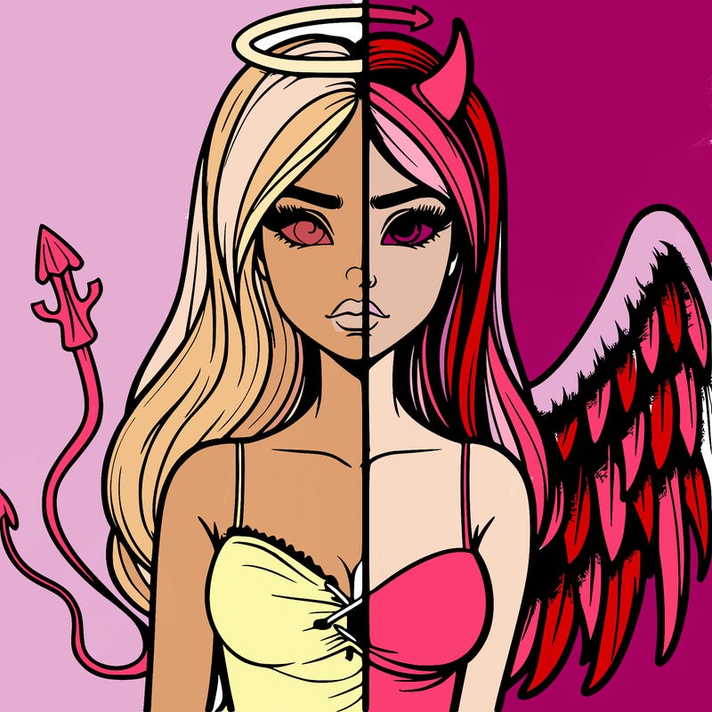 devil vs angel realistic girl