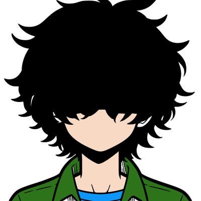 manga boy fluffy hair covering his eyes
